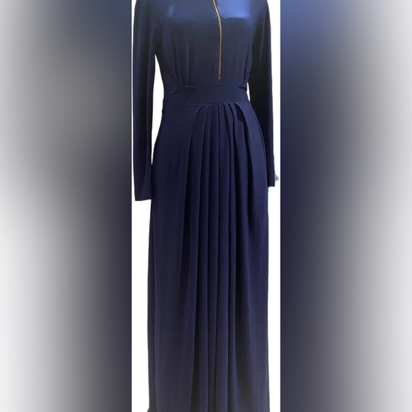 Navy Modest Dress - Picture 2 of 3
